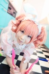 animal_ears apron bunny_ears cosplay dress inu_boku_secret_service maid maid_uniform orange_hair rinrinko roromiya_karuta twintails rating:Safe score:0 user:nil!
