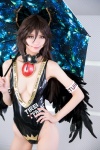 cleavage cosplay hairbow leotard mike reiuji_utsuho touhou umbrella wings rating:Safe score:2 user:nil!