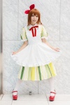 apron cosplay dress hairbow hirasawa_yui k-on! petticoat scarf thighhighs yaya rating:Safe score:0 user:pixymisa