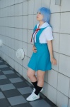 ayanami_rei blue_hair cosplay jumper kneesocks misaki neon_genesis_evangelion sailor_uniform school_uniform rating:Safe score:0 user:nil!