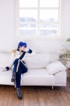 blazer blue_eyes blue_hair boots cosplay crossplay gloves kaito lili_a military_uniform sash trousers vocaloid rating:Safe score:0 user:pixymisa