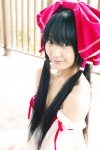cleavage cosplay detached_sleeves hairbow hakurei_reimu lenfried miko nude touhou rating:Questionable score:3 user:nil!