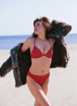 beach bikini cleavage coat kyokuyama_eri ocean over_the_angelo swimsuit rating:Safe score:0 user:nil!