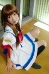 cosplay fujieda_honami kneesocks pleated_skirt ribbons sailor_uniform school_uniform skirt tsuki_ha_higashi_ni_hi_ha_nishi_ni zero_inch rating:Safe score:1 user:nil!