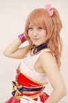 aikatsu! cosplay dress nanami_mei oozora_akari orange_hair side_ponytail rating:Safe score:0 user:nil!