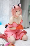 animal_ears cat_ears cosplay momomiya_ichigo pink_hair saki tail tokyo_mew_mew rating:Safe score:1 user:Log