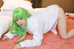 bed cc coa code_geass cosplay dress_shirt green_hair rating:Safe score:1 user:nil!