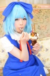 blouse blue_hair cirno cosplay hairbow jumper shizuku touhou rating:Safe score:1 user:nil!