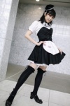 apron beret blouse corset cosplay kaieda_kae maid maid_in_angels maid_uniform miniskirt skirt skirt_lift thighhighs zettai_ryouiki rating:Safe score:1 user:nil!