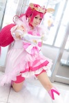 bloomers boots bow choker cosplay crown cuffs cure_happy dress hoshizora_miyuki mei_(ii) pink_hair wand rating:Safe score:0 user:pixymisa