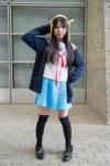 blouse cardigan cosplay hairband hair_ribbon kneehighs kururu pleated_skirt sailor_uniform school_uniform skirt suzumiya_haruhi suzumiya_haruhi_no_yuuutsu rating:Safe score:0 user:pixymisa