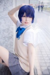 ano_natsu_de_matteru asami_uki blouse blue_hair cosplay pleated_skirt school_uniform skirt sweater_vest tanigawa_kanna rating:Safe score:0 user:nil!