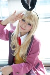 blazer blonde_hair blouse cosplay hairband iriru isurugi_mio mm! ribbon_tie school_uniform skirt sweater rating:Safe score:0 user:pixymisa