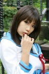 asahina_mikuru chocoball cosplay pleated_skirt sailor_uniform school_uniform skirt suzumiya_haruhi_no_yuuutsu rating:Safe score:1 user:nil!