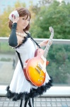 cosplay detached_sleeves dress guitar hirasawa_yui kishigami_hana k-on! pantyhose rating:Safe score:2 user:nil!