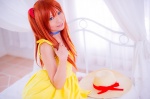 bed choker cosplay dress hair_pods mashiro_yuki neon_genesis_evangelion red_hair soryu_asuka_langley twintails rating:Safe score:0 user:nil!