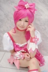boots choker cosplay cure_blossom dress hairbow hanasaki_tsubomi heartcatch_precure! makise_anji pink_hair pretty_cure rating:Safe score:0 user:nil!