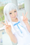 aka ano_hi_mita_hana_no_namae_wo_bokutachi_wa_mada_shiranai cosplay dress honma_meiko white_hair rating:Safe score:1 user:c0rtana