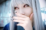 cosplay houtou_singi kikyou pop'n_music red_eyes robe silver_hair rating:Safe score:2 user:nil!