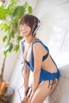 bikini cleavage hara_mikie headphones legwarmers side-tie_bikini swimsuit tank_top rating:Safe score:1 user:nil!