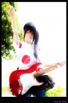 cosplay guitar k-on! kousaka_yun miniskirt nakano_azusa pantyhose side_ponytail skirt tshirt rating:Safe score:2 user:xkaras