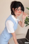 blouse glasses miniskirt pantyhose ponytail rq-star_614 sheer_legwear skirt usami_aoi vest rating:Safe score:0 user:nil!