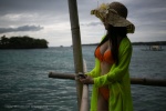bai_siyi bikini cardigan cleavage side-tie_bikini straw_hat swimsuit xiuren_028 rating:Safe score:0 user:nil!