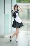 akiyama_mio apron cosplay dress hairband kii_anzu k-on! maid maid_uniform pantyhose socks rating:Safe score:2 user:nil!