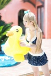 bikini blonde_hair cosplay duck inflatable_toy kurasaka_kururu love_live!_school_idol_project minami_kotori pool side_ponytail spica swimsuit rating:Safe score:0 user:nil!