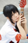 cosplay guitar k-on! kousaka_yun nakano_azusa pantyhose side_ponytail tshirt rating:Safe score:0 user:nil!