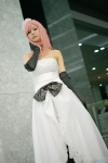 blue_eyes bow choker cosplay dress elbow_gloves emiru gloves headdress megurine_luka pink_hair vocaloid rating:Safe score:1 user:pixymisa