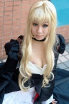 blonde_hair cleavage cosplay dress natsume_(ii) overcoat sekirei tsukiumi rating:Safe score:2 user:pixymisa