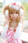 cosplay detached_sleeves dress ear_muffs feathers himemiya_mahore original twintails rating:Safe score:3 user:nil!