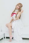 akitsu_honoka asuna_(sao) blonde_hair cosplay elf_ears halter_top skirt sword_art_online rating:Safe score:3 user:nil!