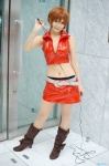 aihara_sakuto boots cleavage cosplay croptop meiko microphone miniskirt orange_hair skirt vest vocaloid rating:Safe score:1 user:nil!