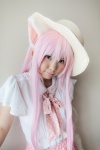 animal_ears blouse cat_ears cosplay enacat_(white_version) enako miniskirt original paw_gloves pink_hair skirt straw_hat twintails rating:Safe score:0 user:nil!