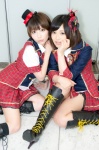 akb48 blouse boots cosplay endou_sora hairbow hinomura_uta jacket kneehighs maeda_atsuko_(cosplay) miniskirt shinoda_mariko_(cosplay) skirt tie top_hat vest rating:Safe score:0 user:pixymisa
