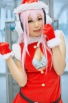 bra cleavage cosplay dress gloves headphones nitro_super_sonic pink_hair santa_costume seino_merika stocking_cap super_soniko rating:Safe score:1 user:nil!