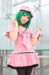beret bow bracelet cosplay dress green_hair koharu macross macross_frontier pantyhose ranka_lee rating:Safe score:0 user:pixymisa