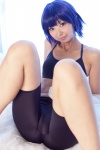 bakemonogatari bandages bikini_top blue_hair cosplay kanbaru_suruga karimonogatari necoco shorts swimsuit rating:Safe score:6 user:nil!