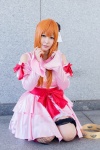 asahina_mikuru bows cosplay dress garters hairbow kneesocks narihara_riku red_hair suzumiya_haruhi_no_shoushitsu tambourine rating:Safe score:0 user:pixymisa