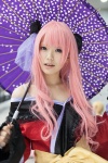 blue_eyes cosplay hairbow harumiya_yun megurine_luka pink_hair robe sash umbrella vocaloid rating:Safe score:0 user:pixymisa