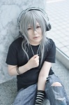 cosplay crossplay genderswapped headphones jeans mitsu nitro_super_sonic silver_hair super_soniko tshirt rating:Safe score:0 user:nil!