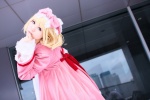 blonde_hair cosplay dress hairbow hinaichigo raku_karin rozen_maiden rating:Safe score:0 user:Log