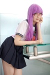 cosplay gintama glasses looking_over_glasses namada purple_hair sailor_uniform sarutobi_ayame school_uniform rating:Safe score:0 user:darkgray