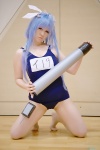 ahoge blue_hair cosplay i-19_(kantai_collection) kantai_collection miyuki_(iv) pantyhose school_swimsuit sheer_legwear swimsuit rating:Safe score:1 user:nil!