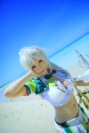 beach bikini braid cleavage cosplay croptop half-skirt kantai_collection kuubo- ocean saku side-tie_bikini silver_hair swimsuit unryuu_(kantai_collection) rating:Safe score:1 user:nil!