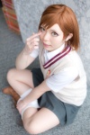 blouse caramel_eyes cosplay misaka_mikoto red_hair rinto_(ii) skirt socks sweater to_aru_kagaku_no_railgun rating:Safe score:0 user:pixymisa