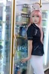 blouse cosplay familymart hairband megurine_luka pink_hair skirt tie vocaloid yu rating:Safe score:0 user:nil!