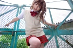 blouse cosplay ikkitousen kohinata_rei miniskirt plaid pleated_skirt school_uniform skirt sonsaku_hakufu sweater_vest rating:Safe score:0 user:nil!